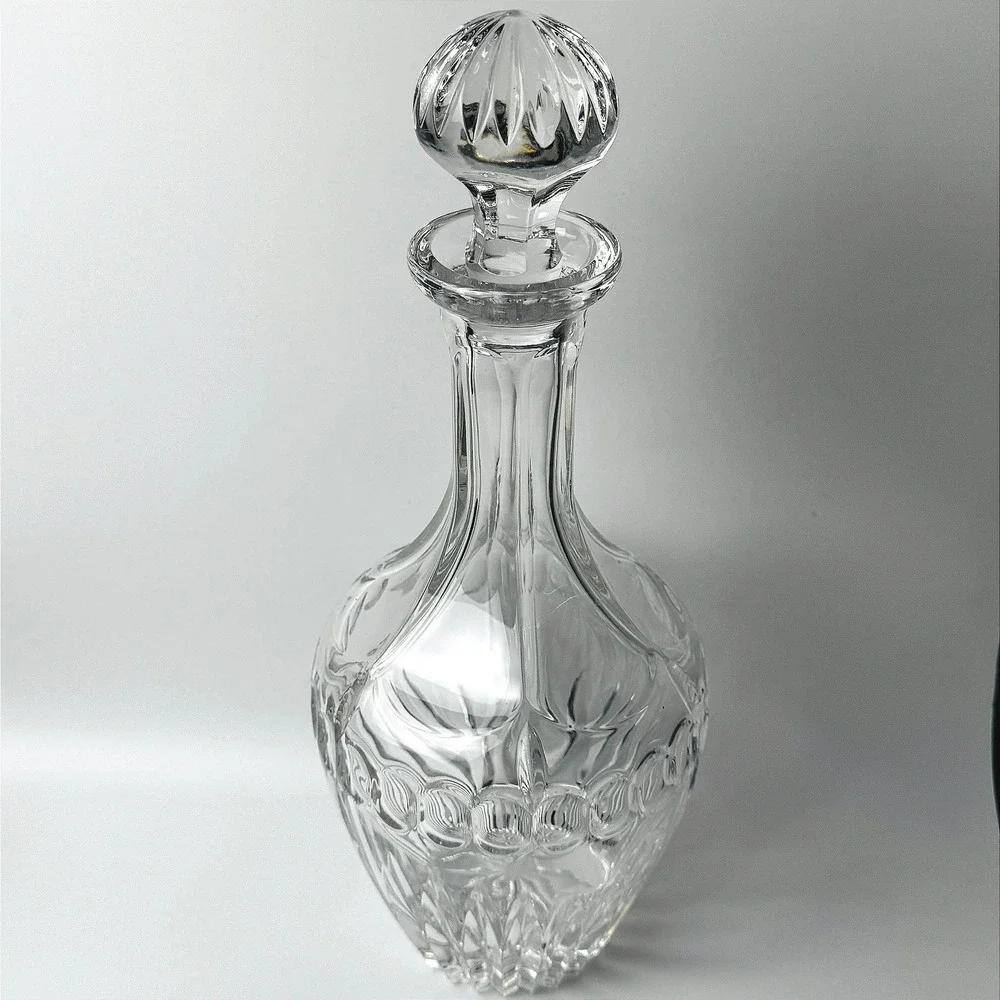 Vintage Cut Crystal Decanter Glass Stopper Whiskey Liquor Barware over 12